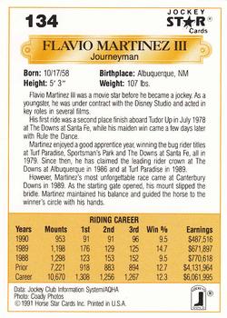1991 Jockey Star Jockeys #134 Flavio Martinez III Back